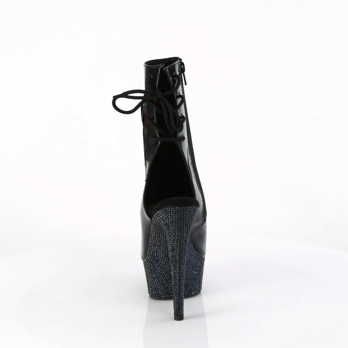 6 Inch Heel BEJEWELED-1018DM-6 Black Holo Patent