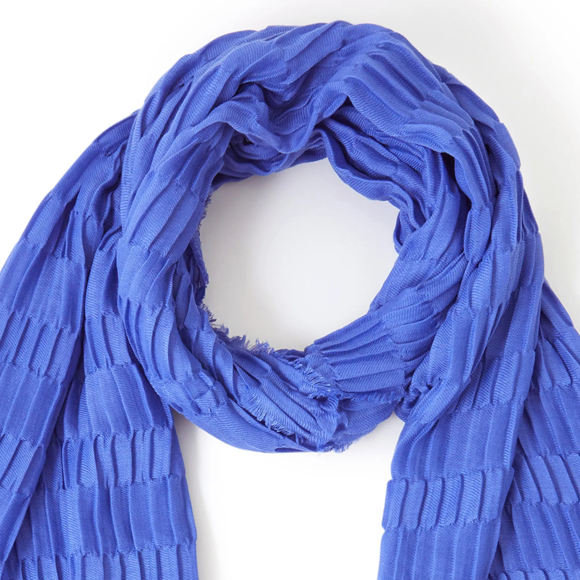 Accessorize London Women's Blue Textured Pleat Scarf