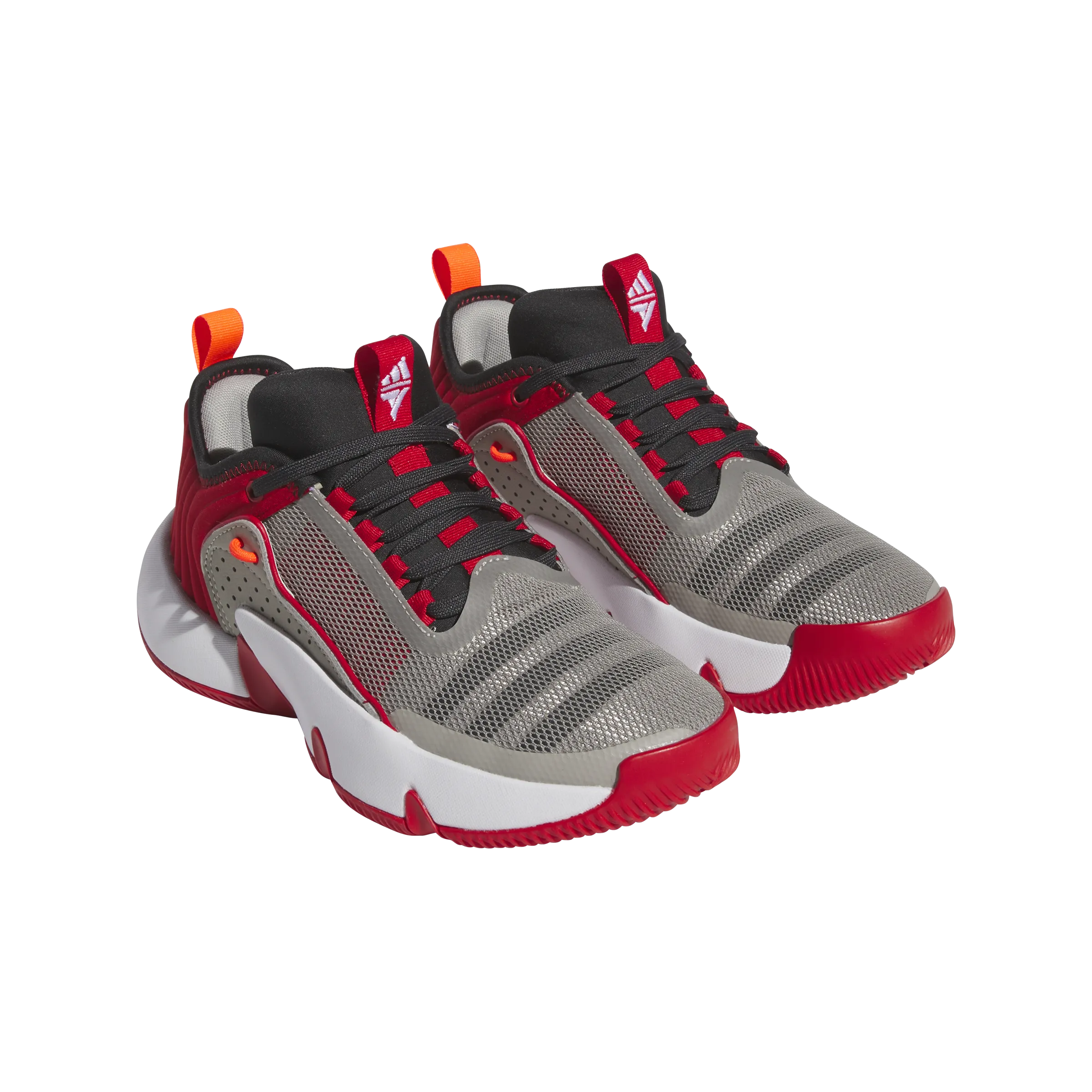 Adidas Trae Unlimited Junior Basketball Shoes - Grey, Carbon, and Scarlet - Lightweight Performance and Stylish Design for Young Athletes