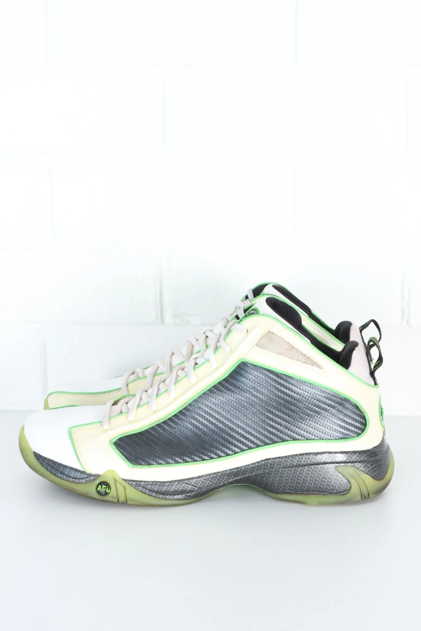 APL Concept 1 Mens Basketball Shoes in White, Black, and Green - Size 11 - Stylish Performance Footwear