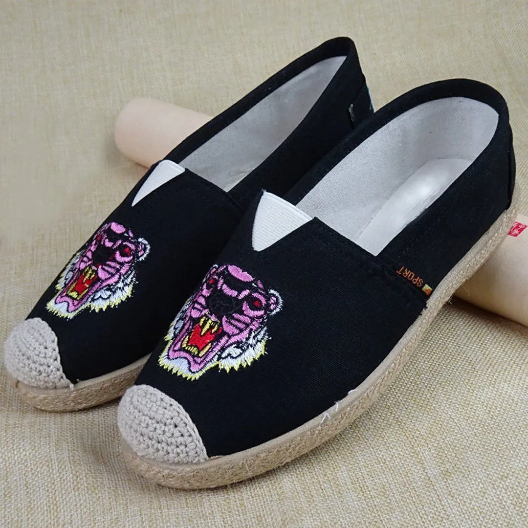 Babakud Embroidery Casual Cloth Paneled Flats Shoes