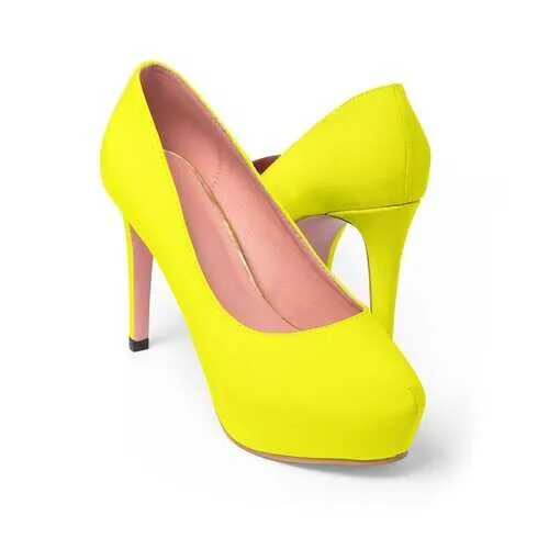 Bright Yellow Platform Shoes