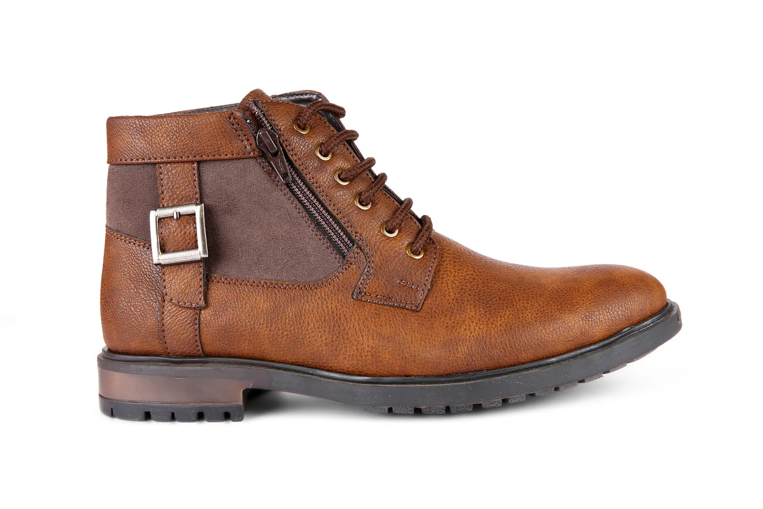 Brown Zipped Derby Boots