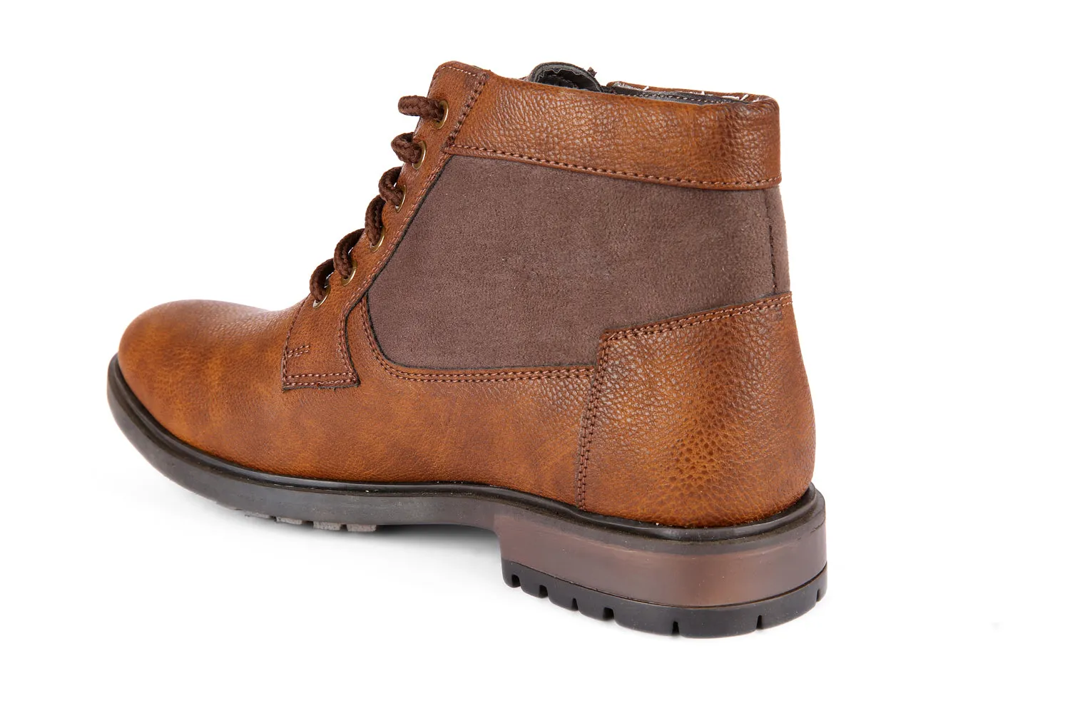 Brown Zipped Derby Boots