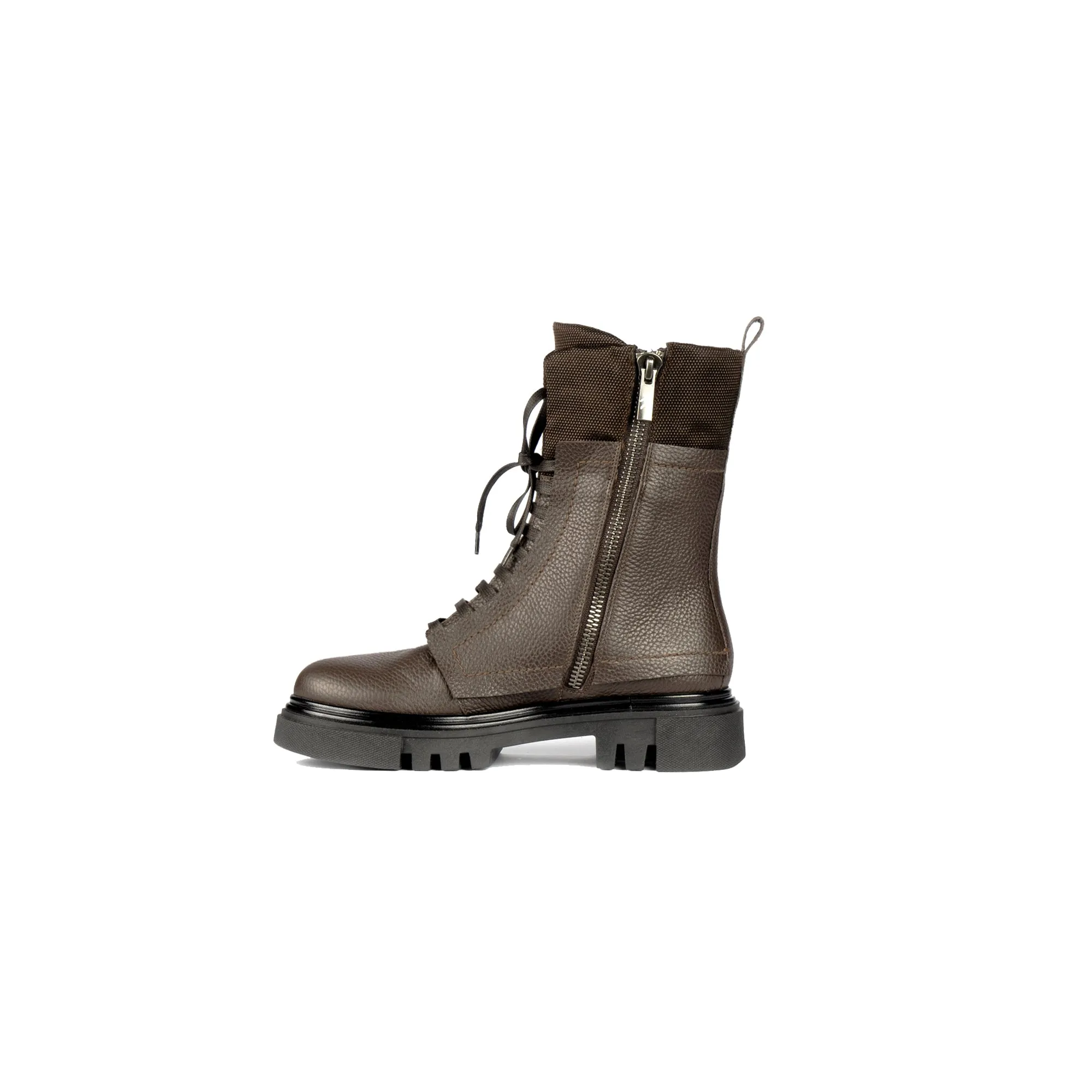 Combat Boot Cervo / Nylon Dark Brown