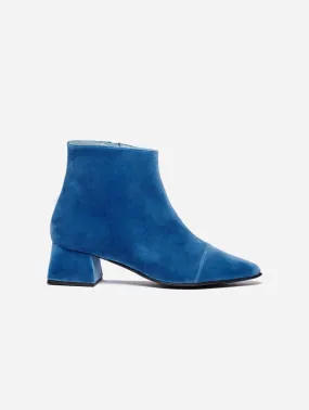 Dahlia Vegan Velvet Ankle Boots | Blue