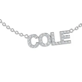 Diamond Block Name Necklace Cole