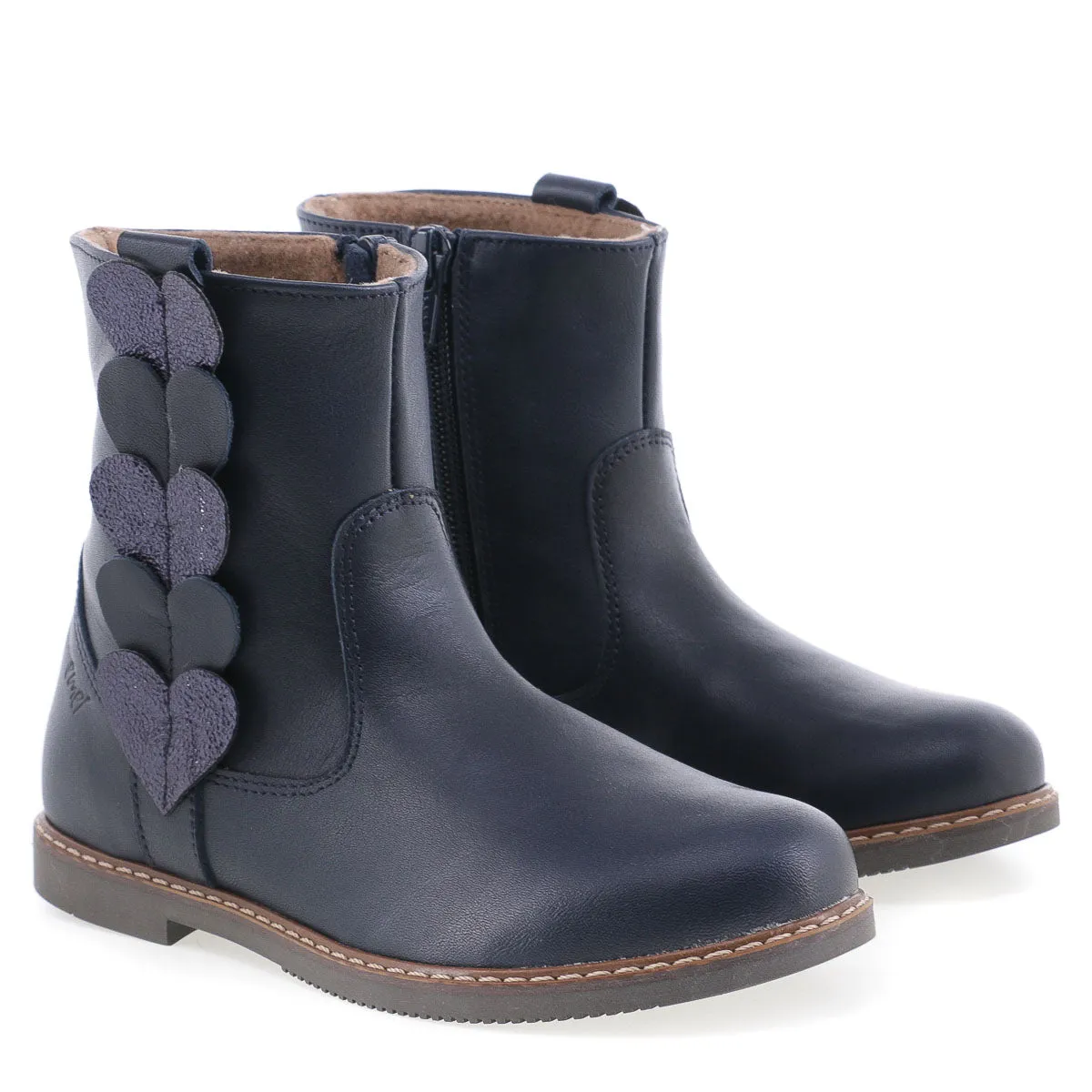 (EY2692-5)Emel winter boots hearts navy