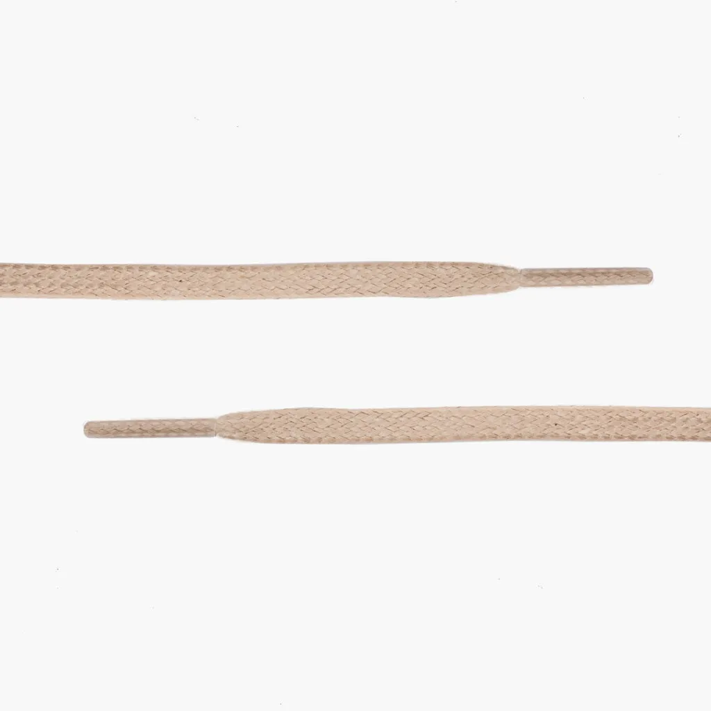 Flat Waxed Cotton Laces | Beige