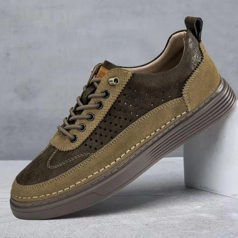 GE219 Men's Leather Vulcanized Sneakers Casual Shoes