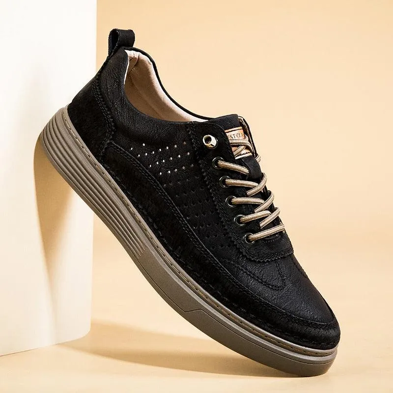 GE219 Men's Leather Vulcanized Sneakers Casual Shoes