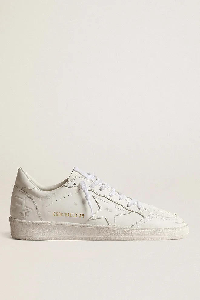 Golden Goose Ball Star Leather Sneaker in Optic White