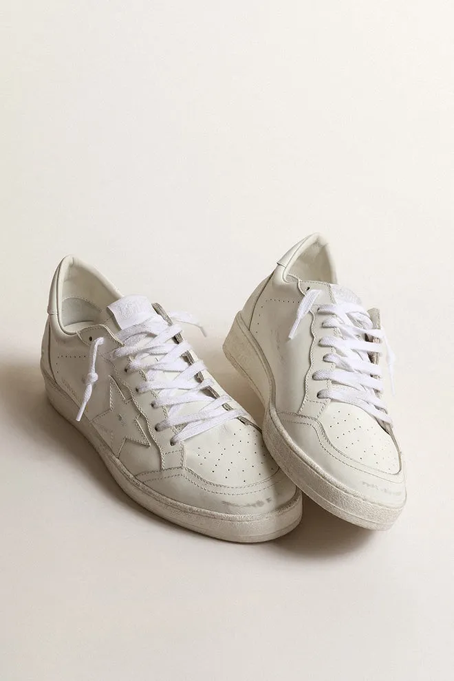 Golden Goose Ball Star Leather Sneaker in Optic White