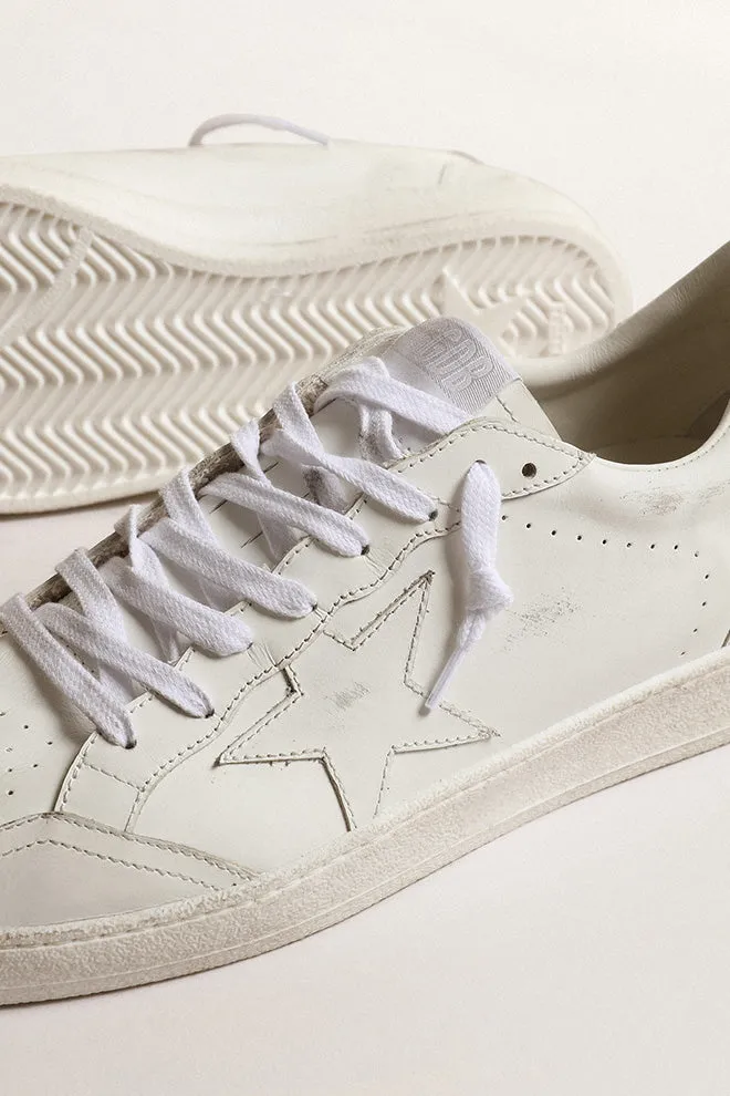 Golden Goose Ball Star Leather Sneaker in Optic White