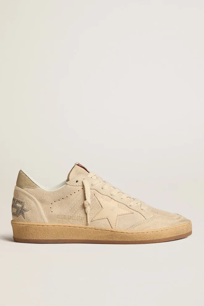 Golden Goose Ball Star Suede Sneaker in Pearl/Gray/Gold