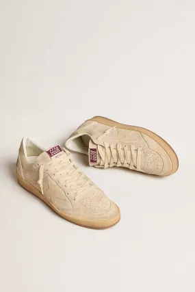 Golden Goose Ball Star Suede Sneaker in Pearl/Gray/Gold