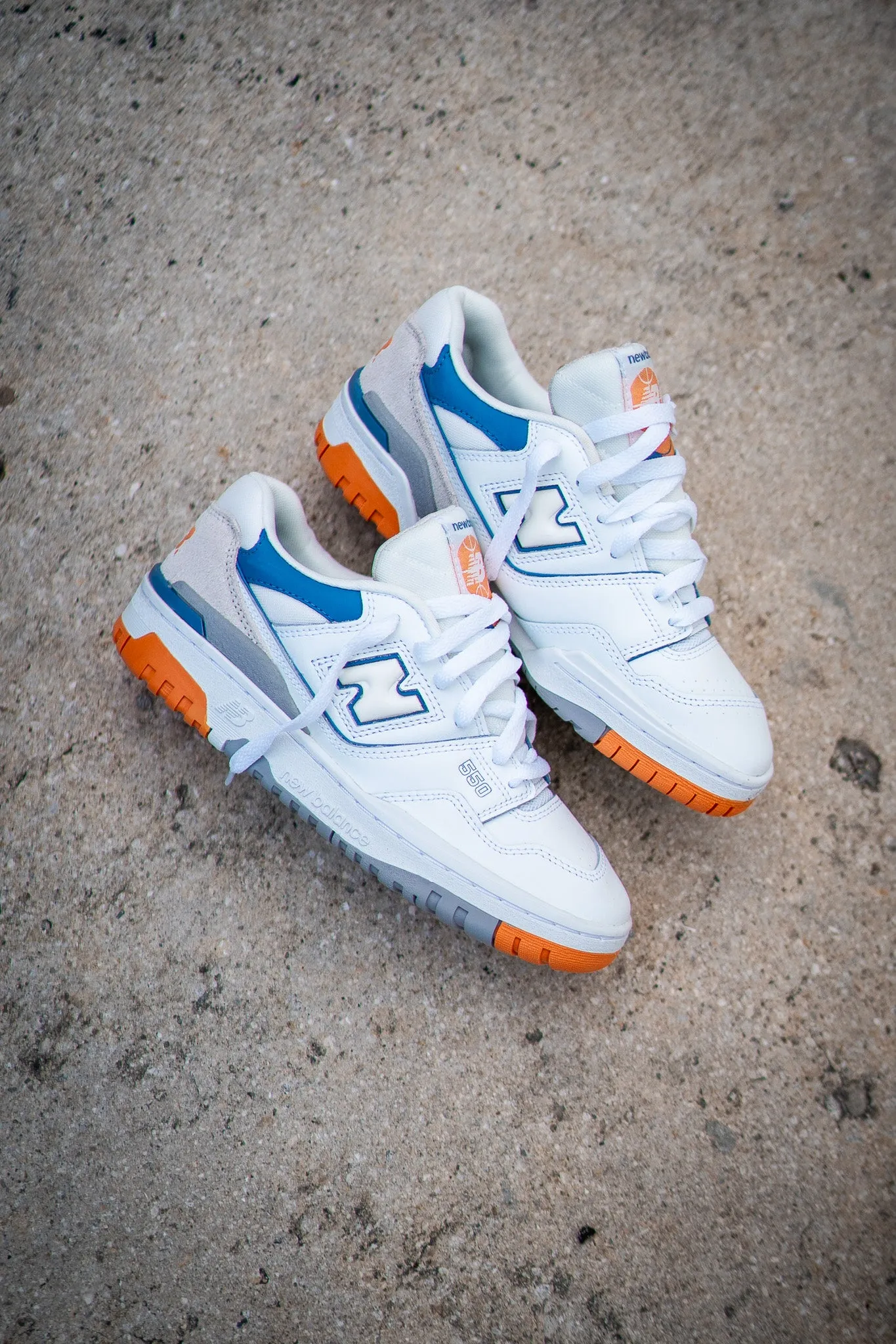 GRADESCHOOL New Balance 550 (White/Citrus) - GSB550WB