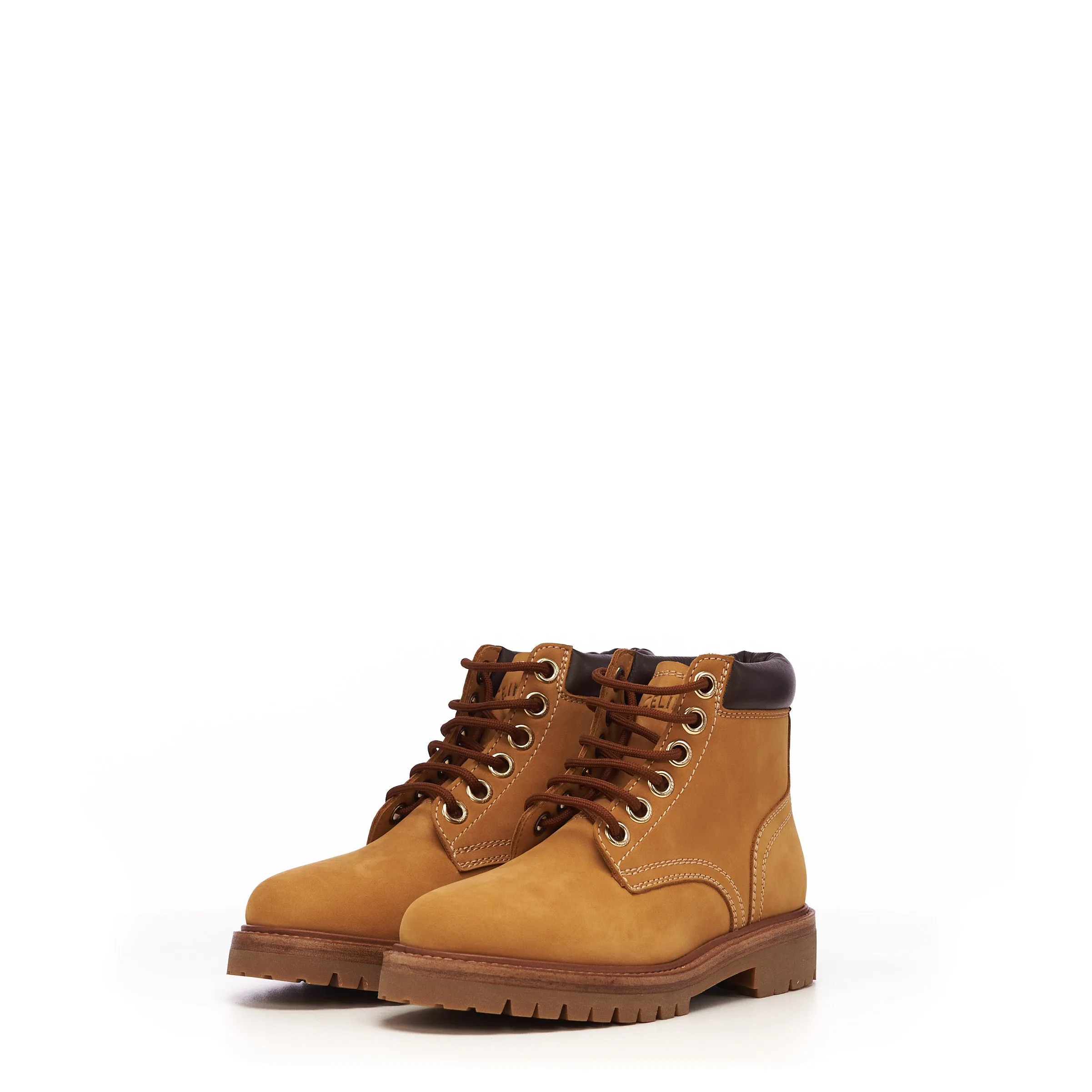 Kurt High Lace-up Boot in Light Tan Nubuck Calfskin & Calfskin