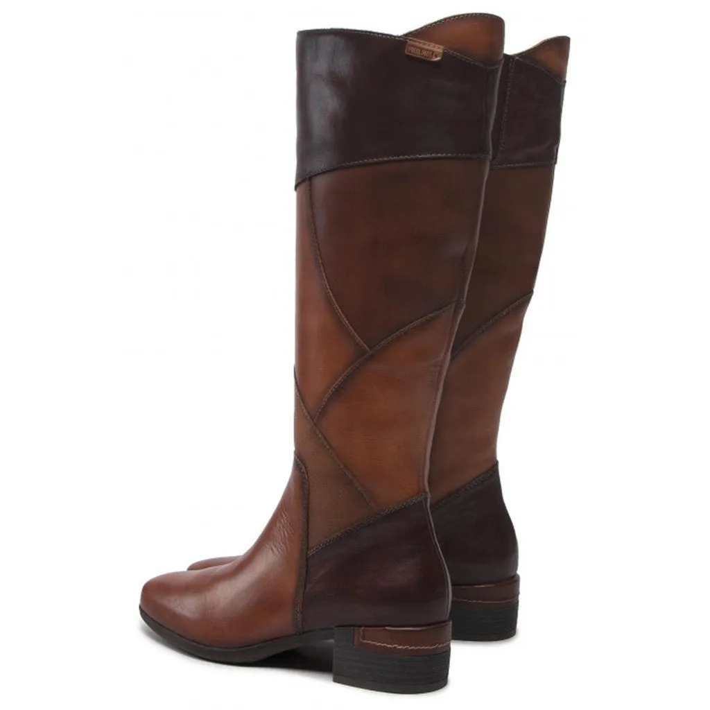 Malaga Calfskin Leather Women's Zip Up Knee High Boots