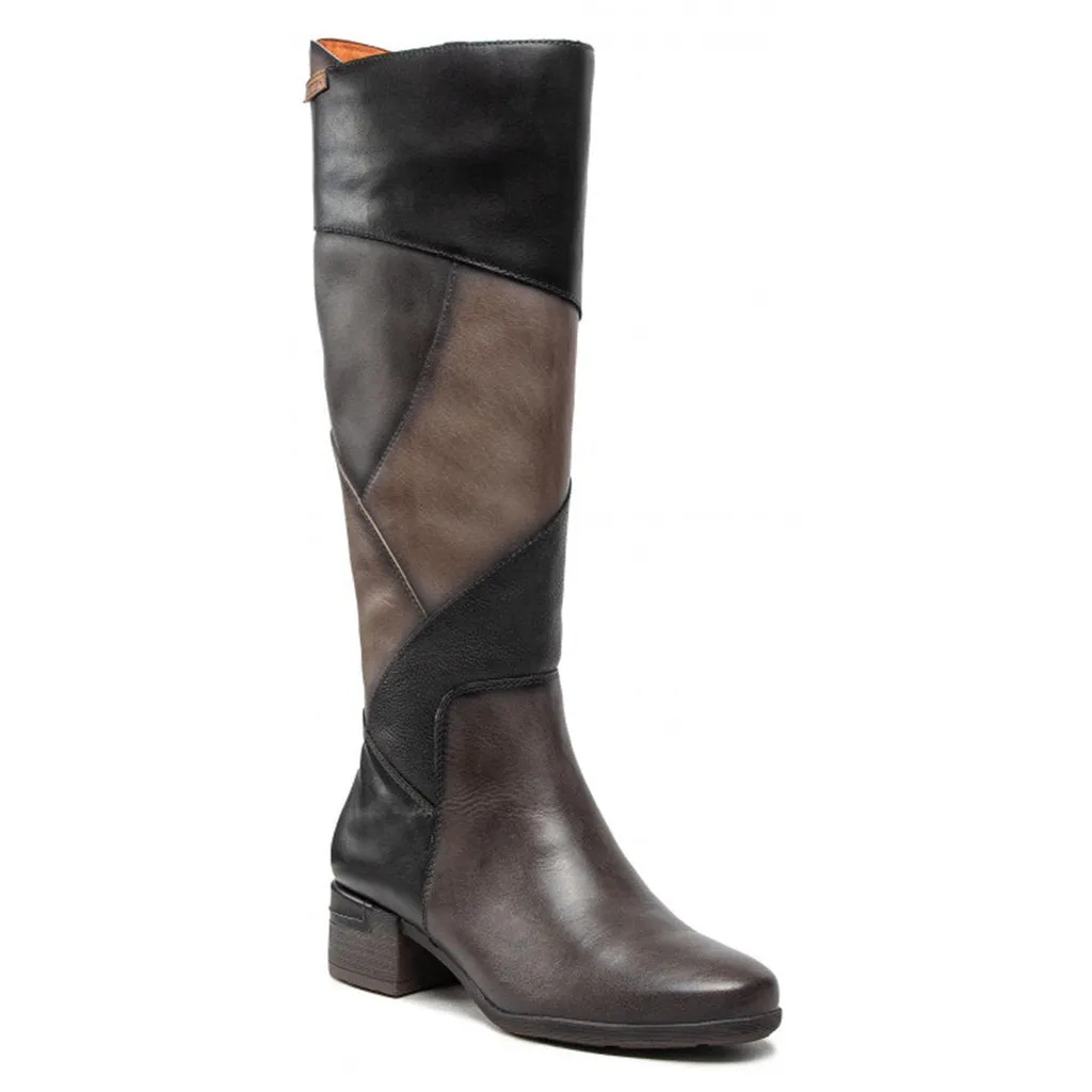 Malaga Calfskin Leather Women's Zip Up Knee High Boots