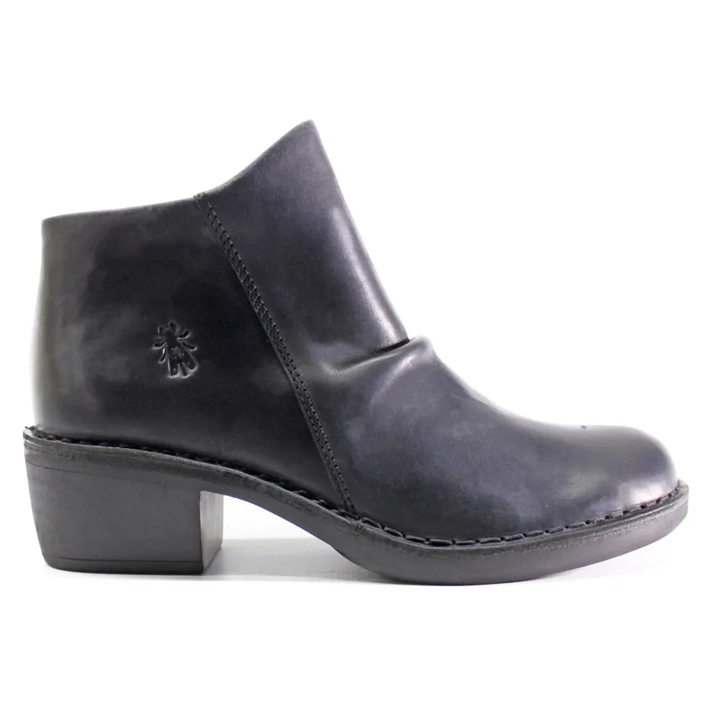 Merk093Fly Rug Leather Women's Zip Up Ankle Boots