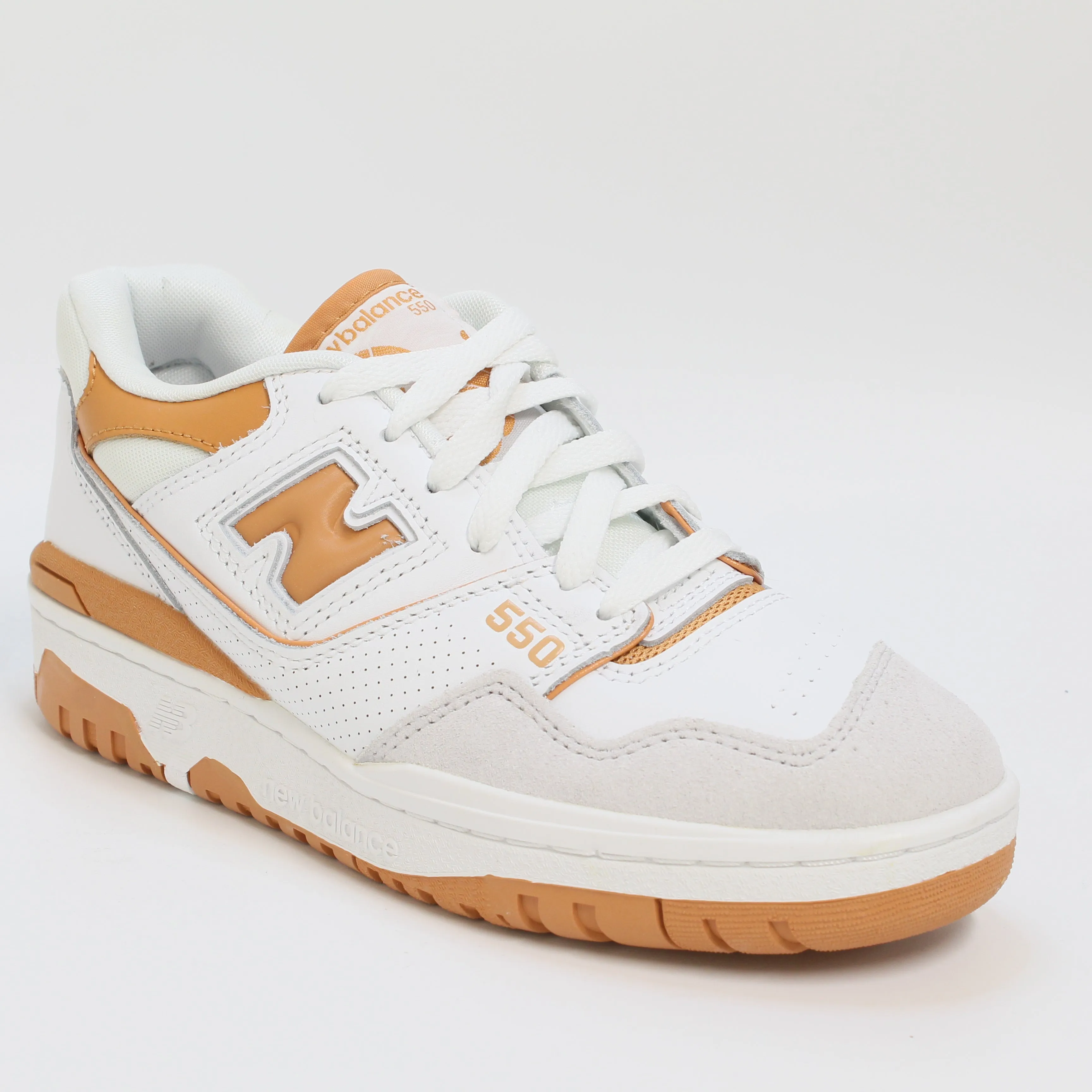 New Balance BB550 White Orange Grey Trainers