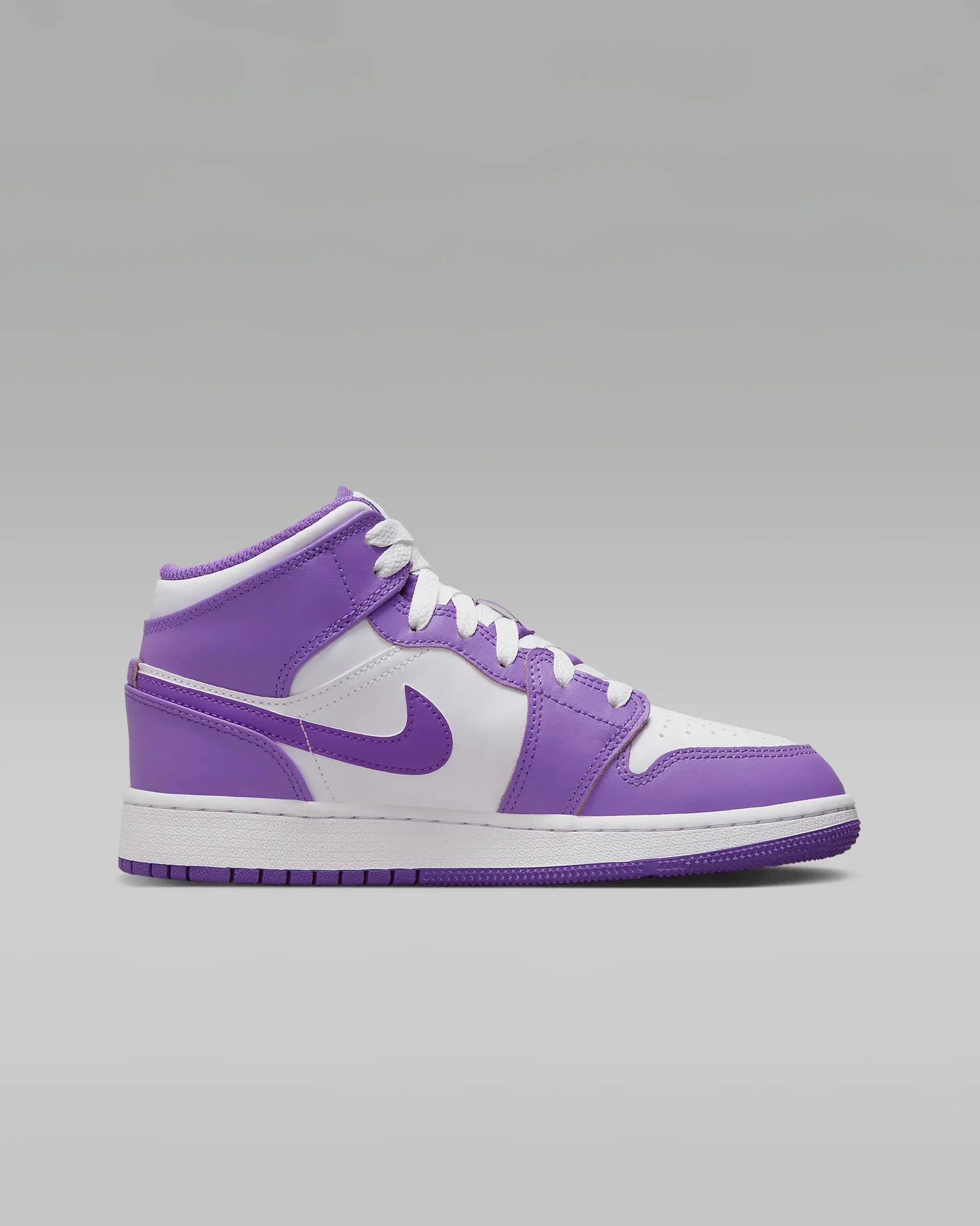 Nike Kid's Air Jordan 1 Mid Shoes - Purple Venom / White