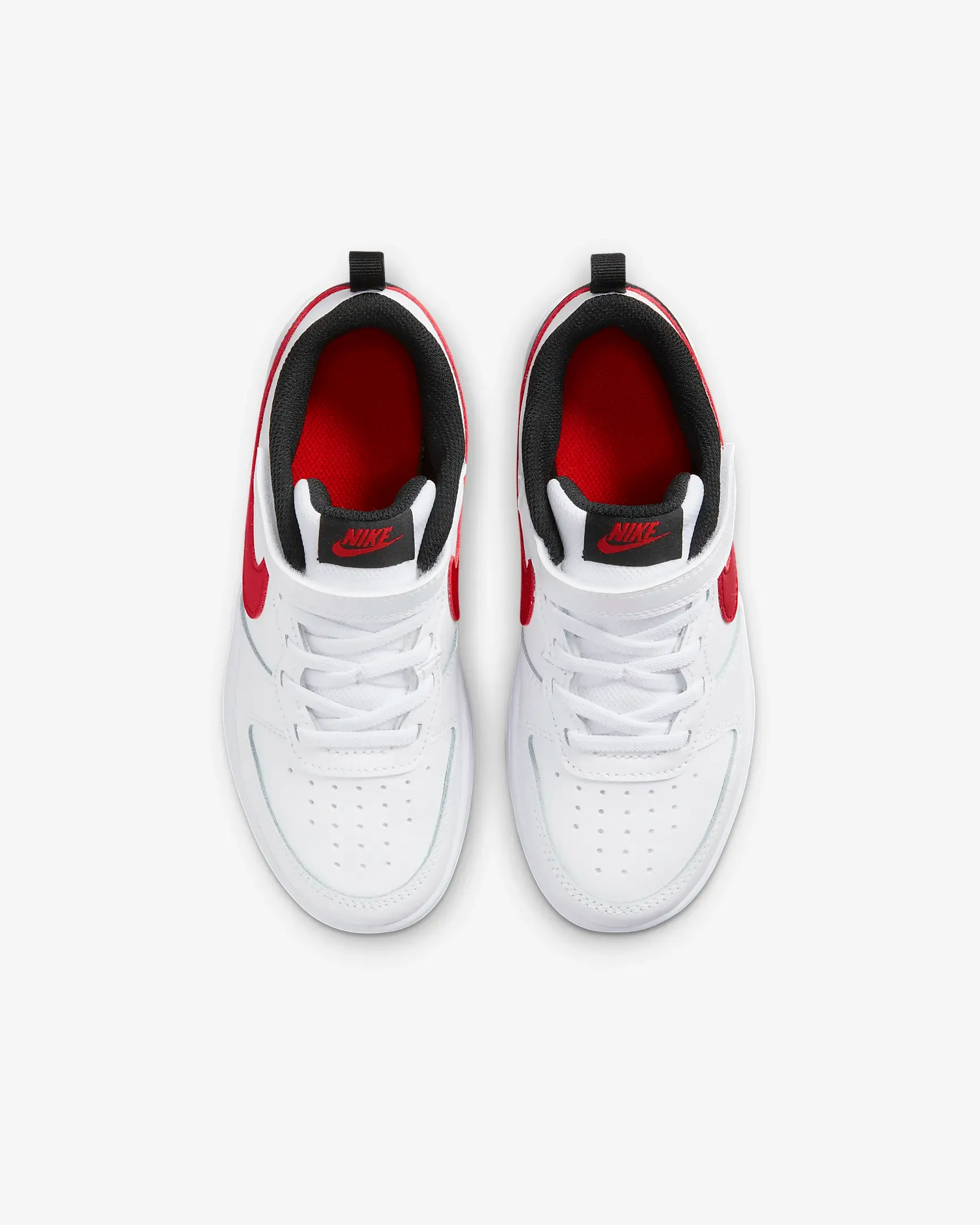 Nike Kid's Court Borough Low 2 Shoes - White / Black / University Red