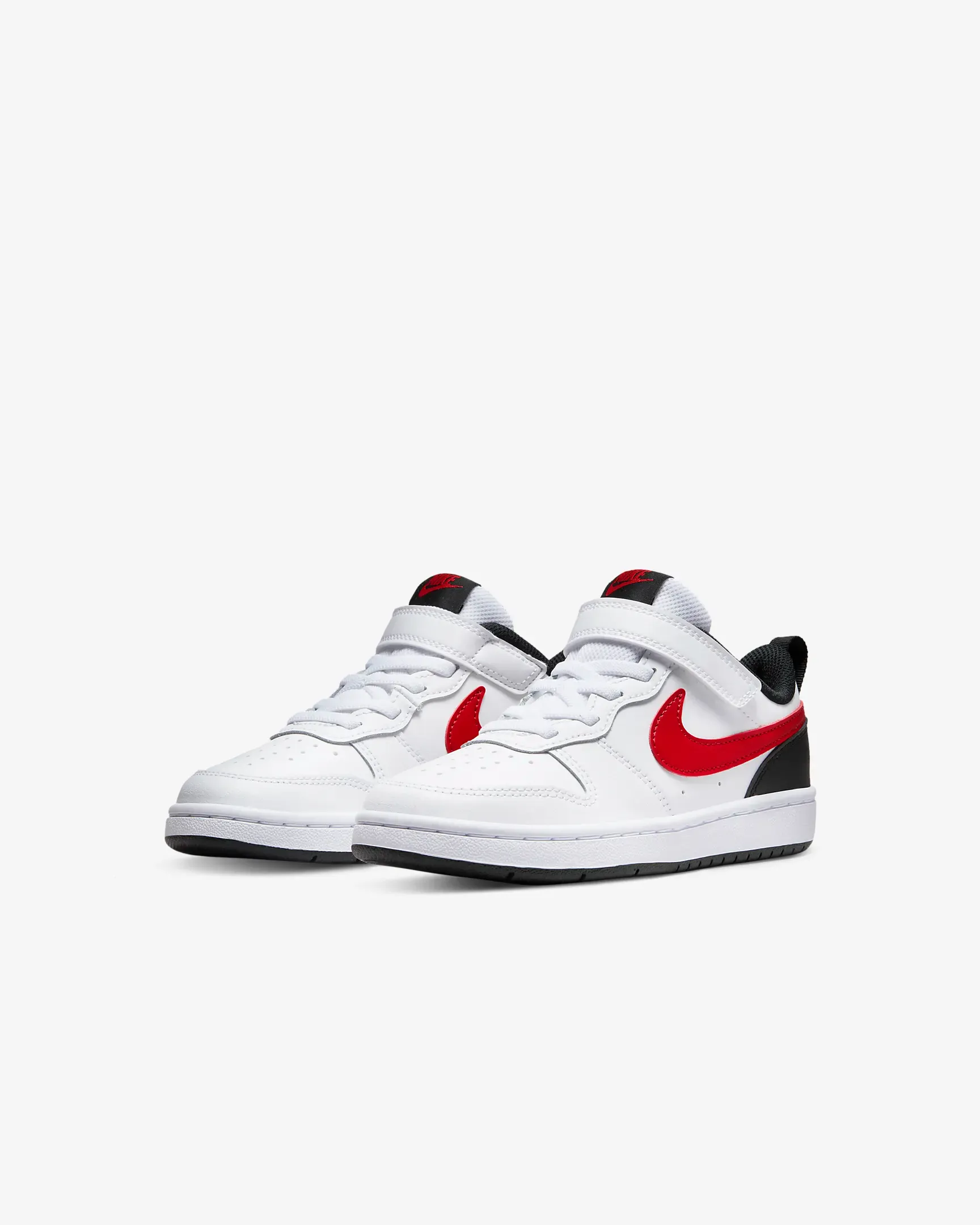 Nike Kid's Court Borough Low 2 Shoes - White / Black / University Red