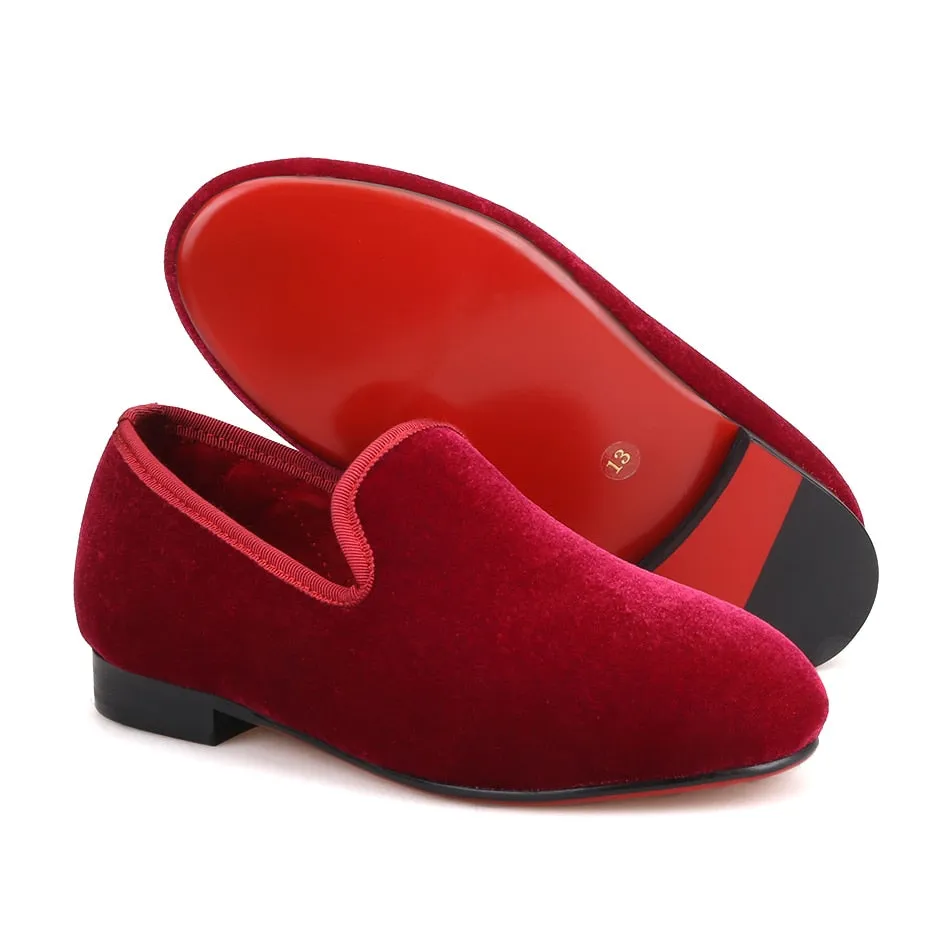 OneDrop Handmade Kid Velvet Party Wedding And Prom Children Loafers