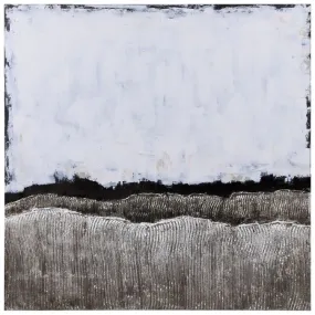 "White Atmosphere" Textured Metallic Hand Painted Abstract Wall Art by Martin Edwards