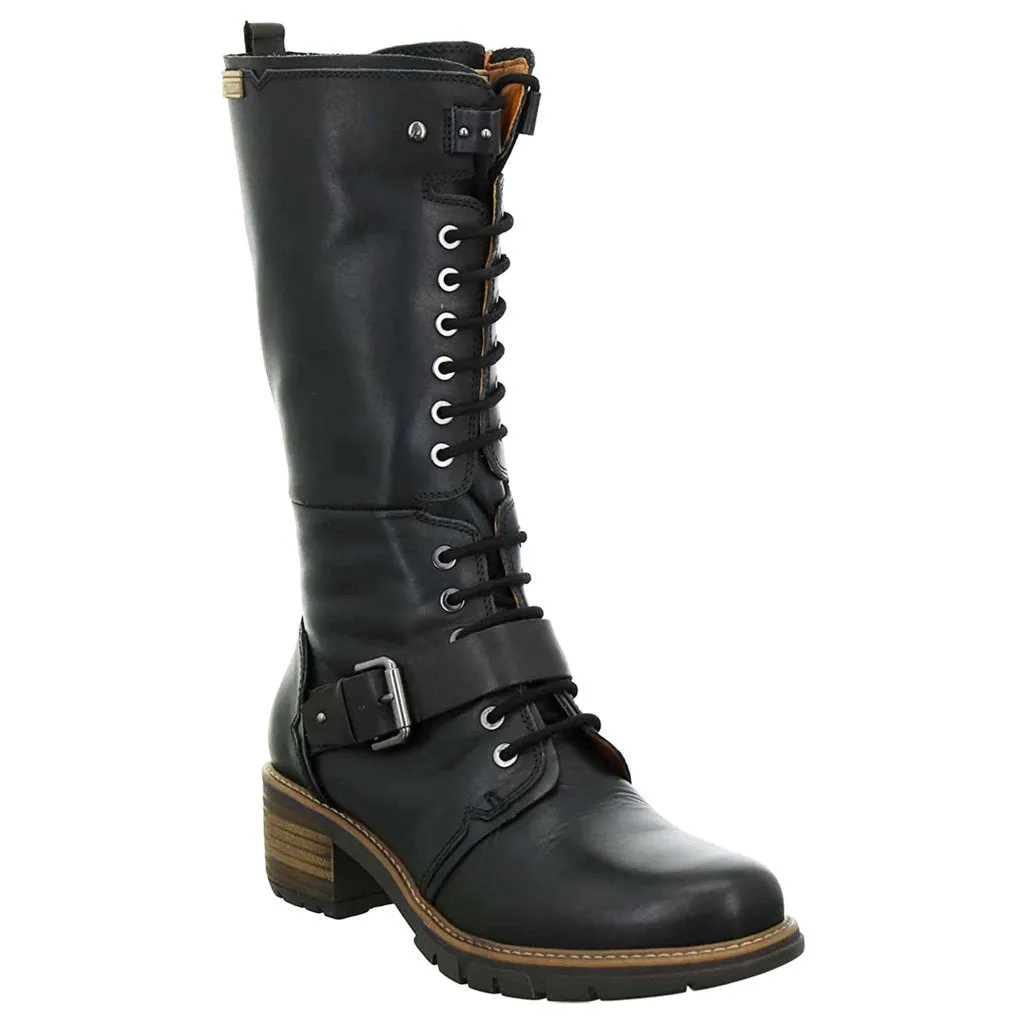 San Sebastia Calfskin Leather Women's Zip Up Calf Length Boots