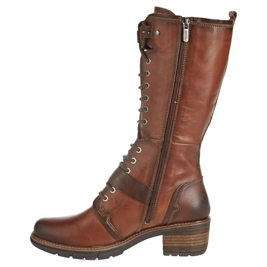 San Sebastia Calfskin Leather Women's Zip Up Calf Length Boots