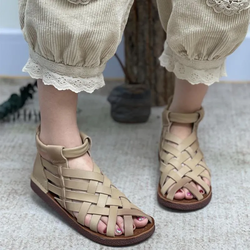 Soft Walking Leather-Covered Toe Women's Casual Shoes Sandals - RN230