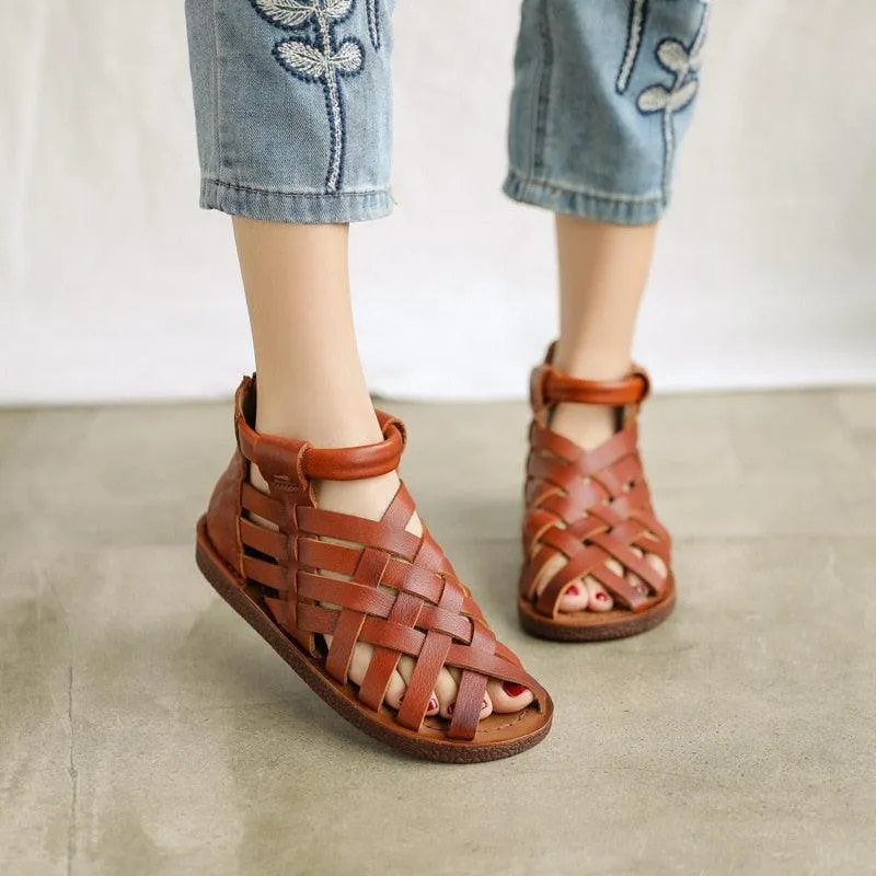 Soft Walking Leather-Covered Toe Women's Casual Shoes Sandals - RN230