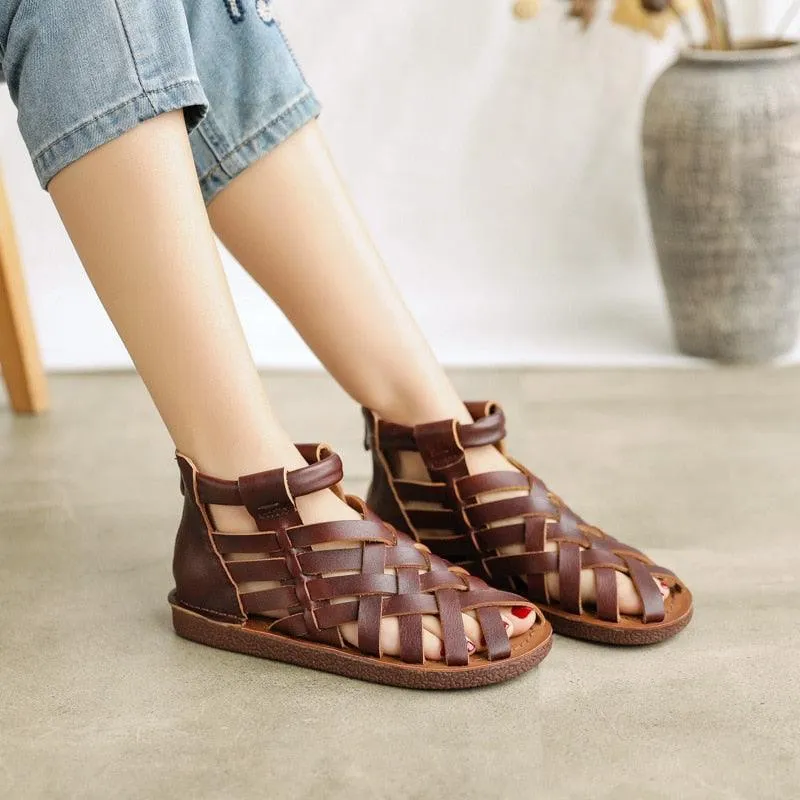 Soft Walking Leather-Covered Toe Women's Casual Shoes Sandals - RN230