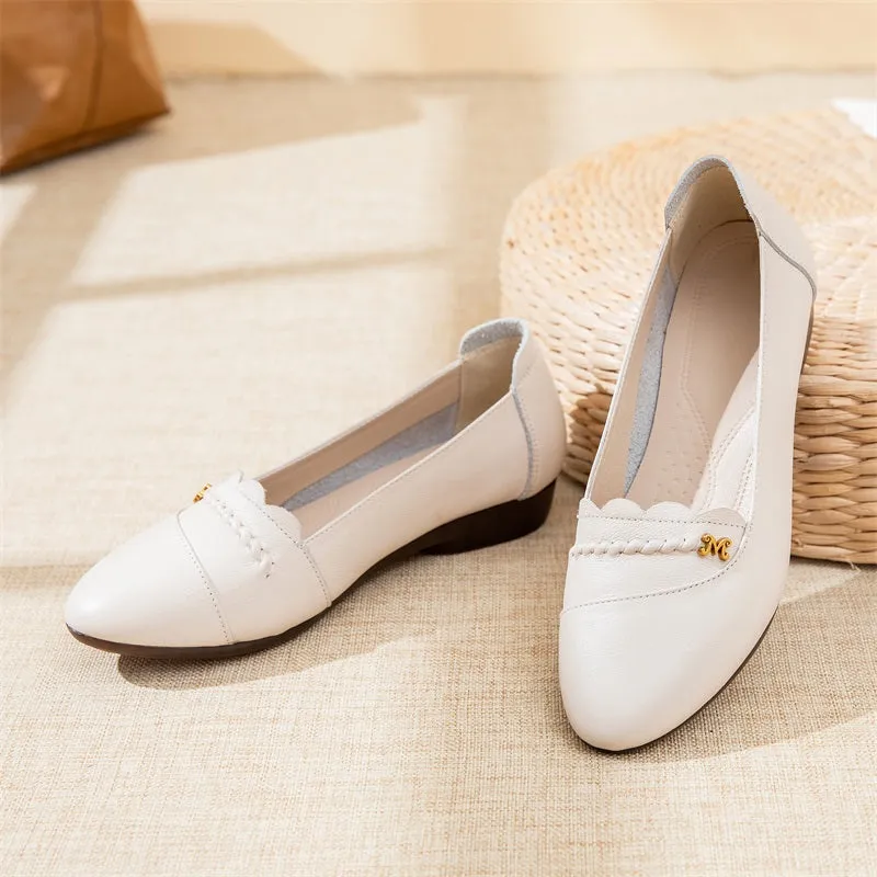 Summer Autumn Leather Soft Retro Fashion Casual Shoes