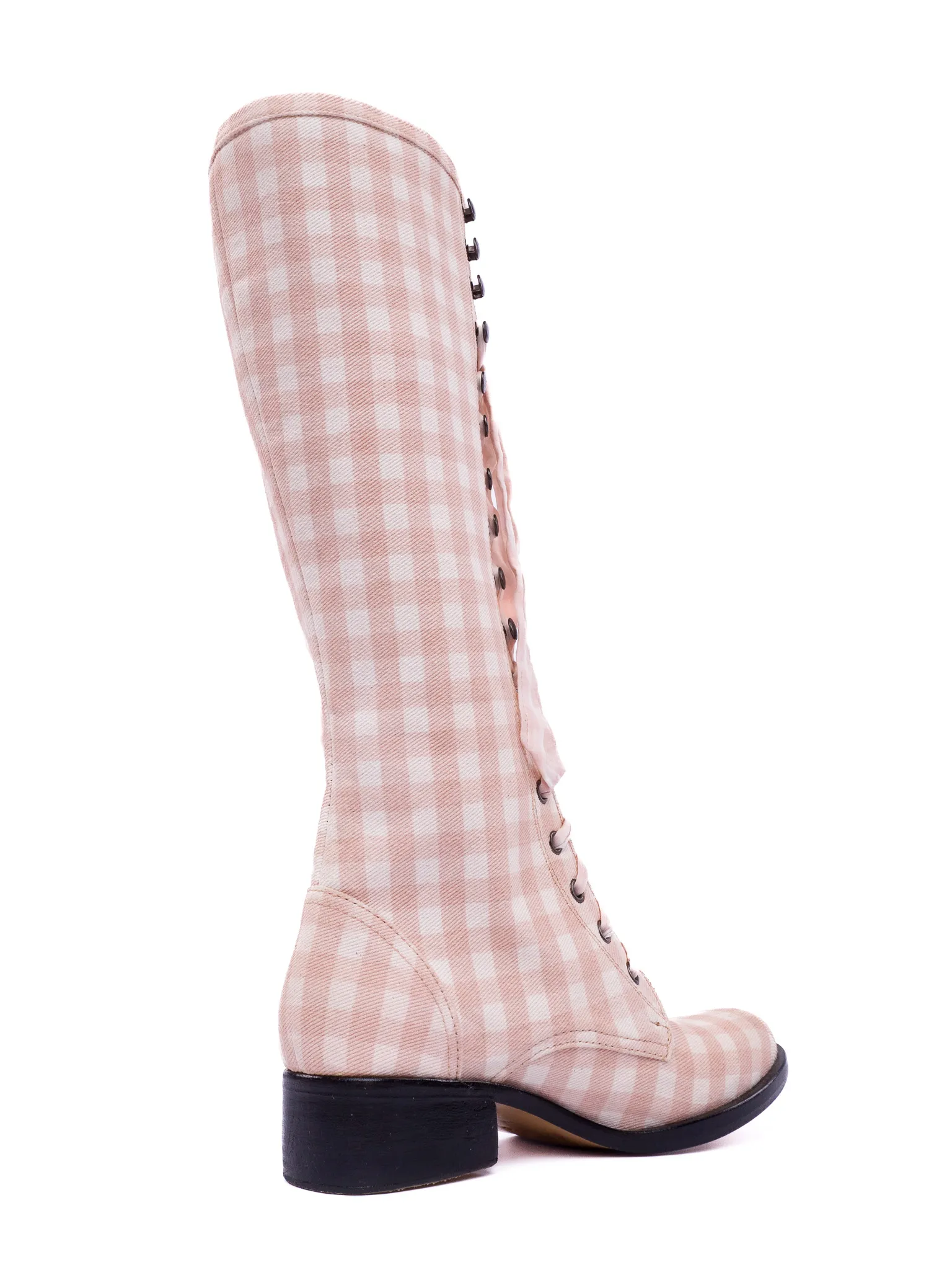 Sweet Pea Boots - Petal Pink Gingham