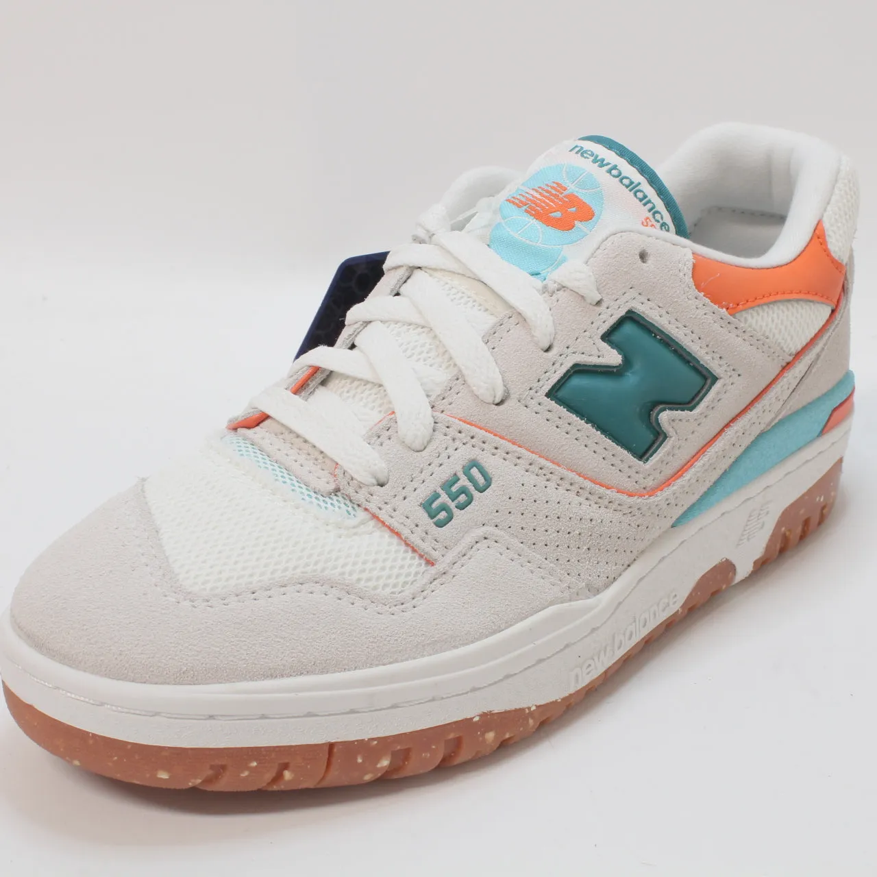 Womens New Balance BB550 Trainers Cream Orange Blue Green Grey Gum