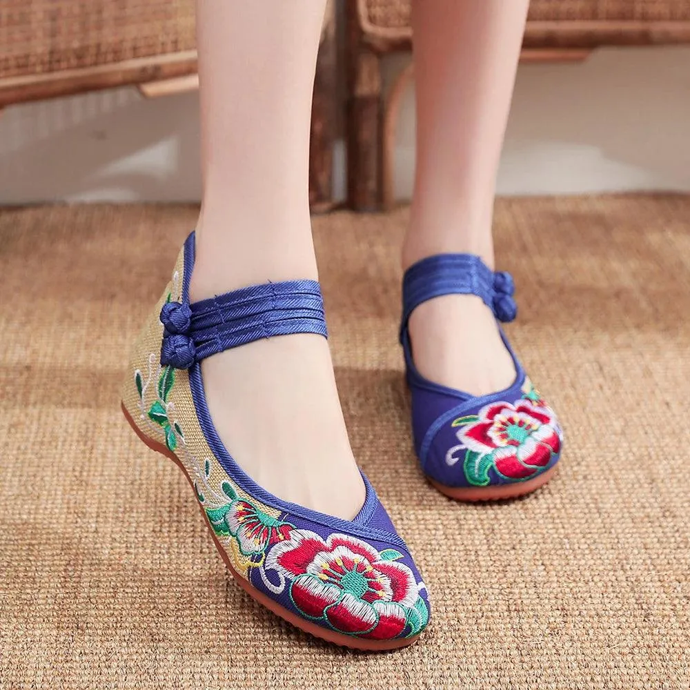 ZX653 Women's Casual Shoes - Handmade Embroidered Canvas Flats